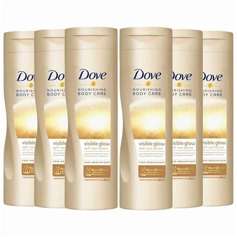 dove's visible glow self tanning.